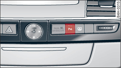 Centre console: Switch for parking aid